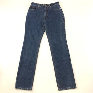 Valentino mid-rise medium wash straight leg all cotton jeans